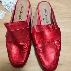 Red Free People slides - Size 8
